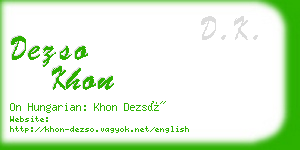 dezso khon business card